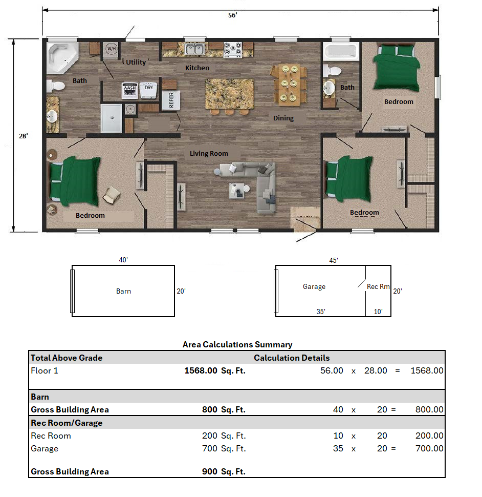 Manufactured home (MH1) — Floorplan