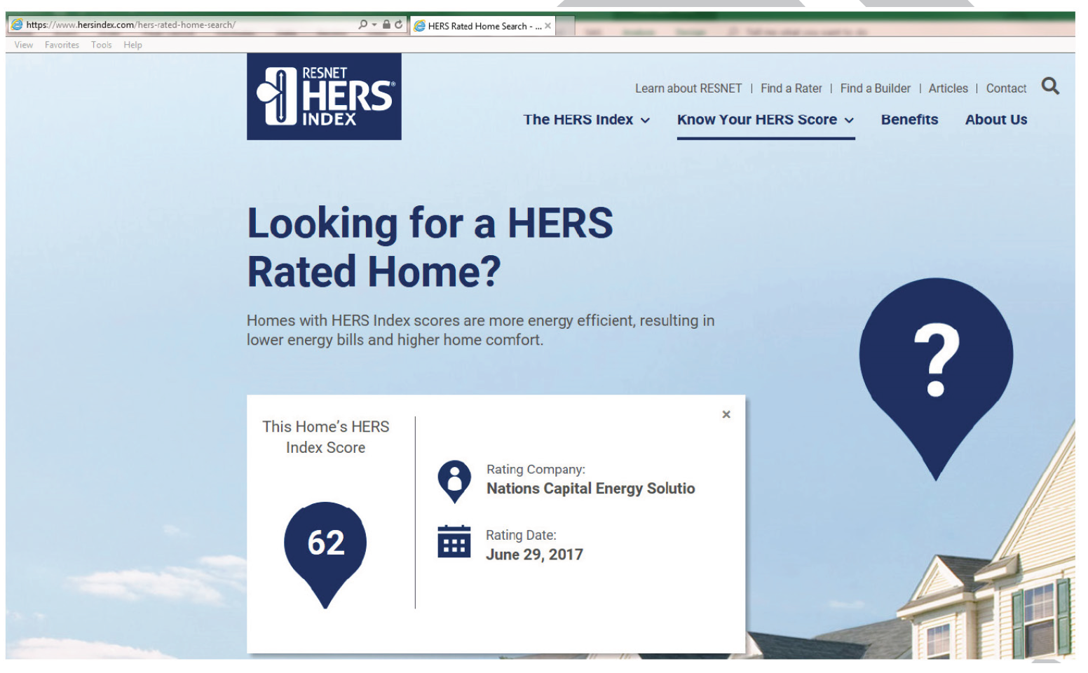 Single-family (SF1) — HERSScore