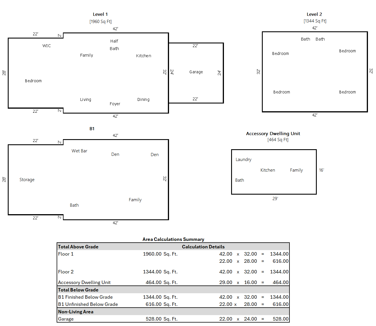 Single-family + ADU (SF3) — Sketch